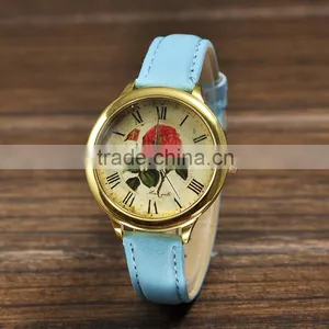 Printed Flower Watch Ladies and Girls Floral Watches Quartz Movement thumbnail-3