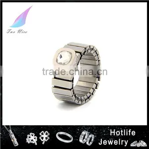 2015 Fashion Jewelry Shield Design Stainless Steel Wheel Zircon Ring thumbnail-1