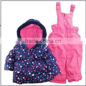 New Design Baby Clothes Padded Coat Suspender Baby Girls Winter Suit Jacket Overall Children Clothes Sets thumbnail-1