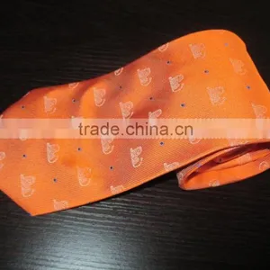 2016 Men's Tie Jacquard Orange Color Polyester Knit Tie thumbnail-1