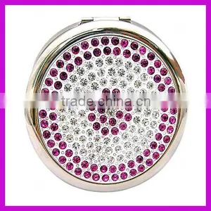 70mm Size High Quality Rhinestone Mini Make up Mirror for Gifts thumbnail-1