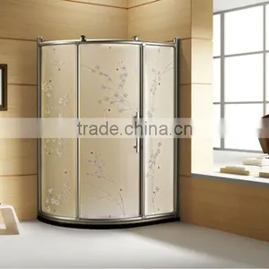 3 Sided Shower Enclosure With Art Glass WOMA Y722 thumbnail-1