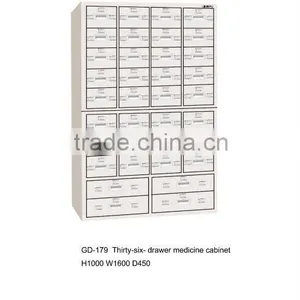 Steel Thirty-six- Drawer Medicine Cabinet thumbnail-1