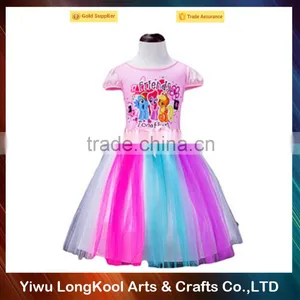 Wholesale Top Fashion Cosplay Frozen Princess Fancy Tutu Dress Rainbow Girl Dress thumbnail-1