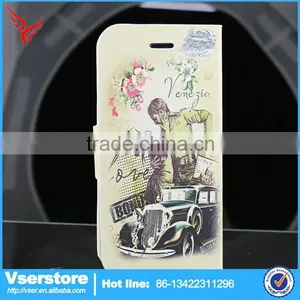2015 Wholesale High Quality Fashion Custom Leather Mobile Phone Case For Iphone 6G With Car and Human Printing thumbnail-1
