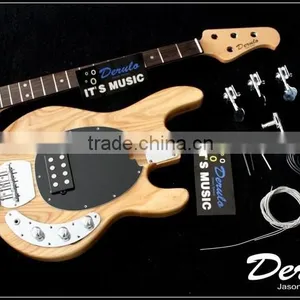 Diy High Quality Ash Wood Unfinished Electric Bass Guitar Kits 4 Strings thumbnail-1