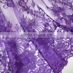2015 African Embroidery French Lace With Beads for Ball Gown/Wedding Dress Fabric thumbnail-5