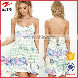 2016 New Dress Designs Fashion Sexy Floral Print Dress for Women thumbnail-1