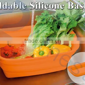 Silicone Kitchenware Kitchen Dish Strainer Bucket Drainer Container Drink Accessories Foldable Tub Storage Basket Boxes 75557 thumbnail-1