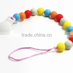2015 Newest Design Silicone Beads Baby Pacifier Chain Clip thumbnail-1