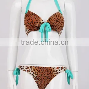 Classical Leopard Printed Push up Honey Girl Sexy Bikini Modest Swimwear thumbnail-4