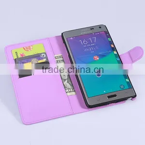 High Quality Leather Holster Card Wallet Folio Stand Flip Case Cover for Samsung GALAXY Note Edge N915 thumbnail-4