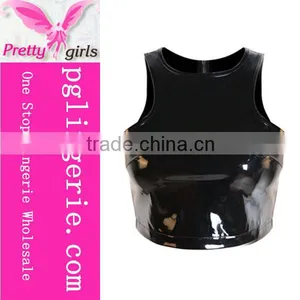 2016 Hot Sexy Crop Top For Girls Fashion Leather Ladies Tops thumbnail-1