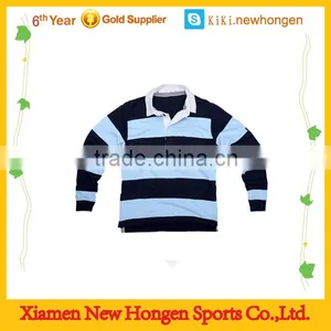 Sublimation Long Sleeve Striped Rugby Jersey Plus Size thumbnail-1