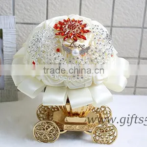 Handmade Large Bridal Wedding Brooch Bouquet thumbnail-2