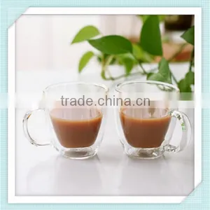 Heat-resistant Double Wall Coffee Glass Hand Blown Double Wall Glass Coffee Cup for Sale thumbnail-5