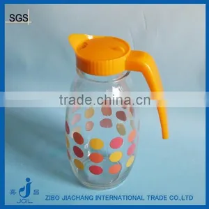 Water Screen Printing Glass Tea Coffea Pots With Plastic Handle thumbnail-1