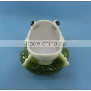 Glazed Ceramic Garden Pot, Pottery Garden Decoration Frog Flower Pot thumbnail-2