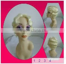 Hot-selling Full Lace Short Blonde Synthetic Jewish Wig thumbnail-1