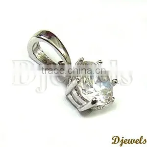White Gold Diamond Pendant, Ladies Pendant, Diamond Jewelry thumbnail-2