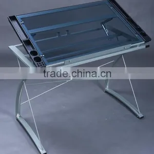 Glass Top Drawing Table thumbnail-1