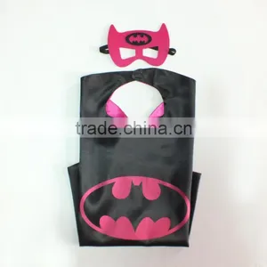 Hot Selling 70x70cm Satin Superhero Promotional Cape With Mask thumbnail-3
