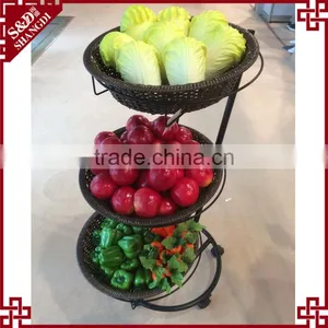 Competitive Price 3 Tier Vegetable Storage Rack With Round Shape Basket thumbnail-1