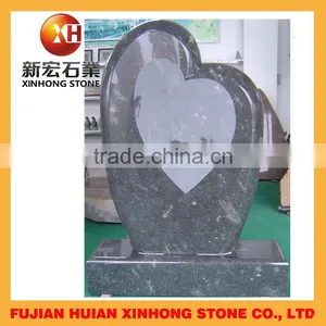 Europe Style Black Heart Shape Cemetery Headstone thumbnail-6