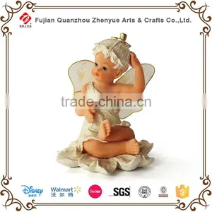 Polyresin Smiling Sitting Angel Figurine thumbnail-1