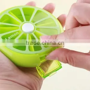 Cy273 Health Care Medicine Pill Box Lemon Shaped Sort Vitamin 7 Day Weekly Holder Tablet Storage Case Container Cases Travel thumbnail-3