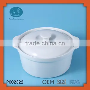 Porcelain Soup Tureen With Lid,white Color Soup Pot With Lid,ceramic Pots for Cooking thumbnail-1