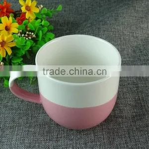 Wholesale 400ml Porcelain White Cute Mugs Cup Pink Ceramic Mug For Gifts thumbnail-1