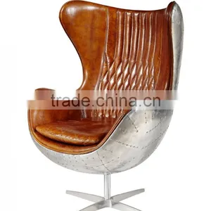 Vintage Office Aviator Furniture Egg Chairs With Footrest thumbnail-5