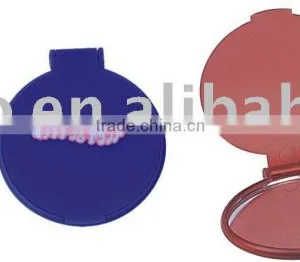 Plastic Single Side Custom Logo Cosmetic Mirror Cheap Round Make up Mirror thumbnail-1