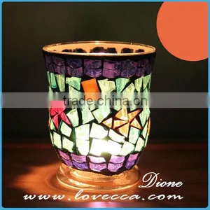 Handmade Glass Mosaic Candle Holder Goblet thumbnail-4
