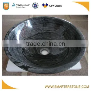 Unique Veins Ancient Wooden Marble Wash Basin Black thumbnail-1