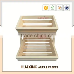 Large Capacity Decorative Kitchen Wooden Fruit Basket Stand thumbnail-5