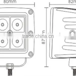 151538 4 Led 16W Diecast Aluminum Housing PC Stainless Steel High Intensity LEDs Working Lamp thumbnail-2