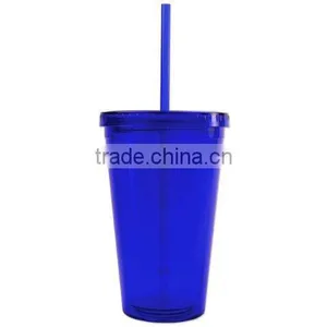 FDA Approved Bpa Free Colorful Plastic Tumblers With Straw Lid thumbnail-1