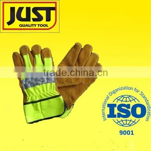 Fluorescent Cow Split Leather Working Glove thumbnail-1