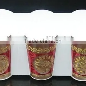 GH201 6pcs Glass Drinking Set With Bronzing Deco thumbnail-2