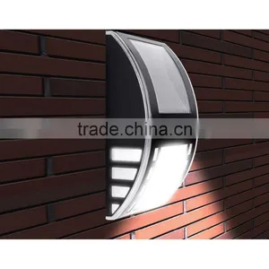 White 3 LED Solar Power PIR Motion Sensor Wall Light Outdoor Garden Fence Lamp thumbnail-2