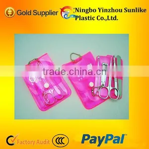 5pcs Fluorescent Zipper Bag Electroplate Stainless Steel Manicure Set/Beauty Set/Beauty Kit Metal Category thumbnail-1