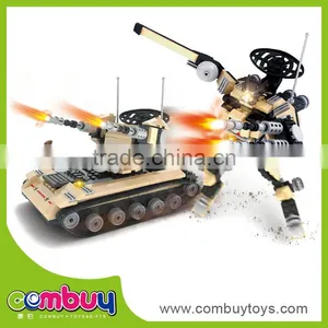 2 in 1 Wholesale Child Play Building Blocks Mini Plastic Tank Toy thumbnail-1