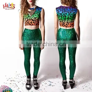 New Fashion Green Mermaid Leggings for Women Designs HSl7585 thumbnail-1