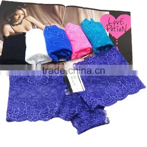 Sexy Hot Selling Underwear Transparent Lace Women Boyshorts Factory Lingerie thumbnail-2