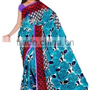 Polyster Saree With Blouse thumbnail-3