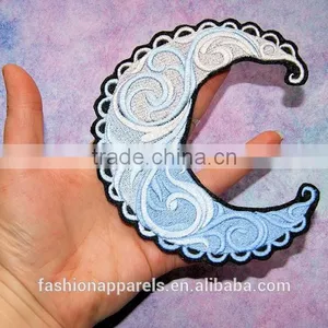 Custom High Quality Embroidered Creative Moon Patch for Clothes Embroidery Patch Made in China Choose Size/color thumbnail-5