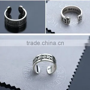 Manufacturer Top Quality Words Patterned Men's Jewelry Mystic Sterling Silver Big Ring for Men thumbnail-6