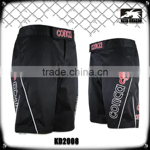 4 Way Stretch Fabric Heavy Duty Polyester Spandex Fabric Custom Printed Plain Black Mma Shorts thumbnail-1